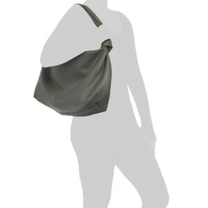 VIOLA CASTELLANI Olive Made In Italy Leather Knotted Hobo